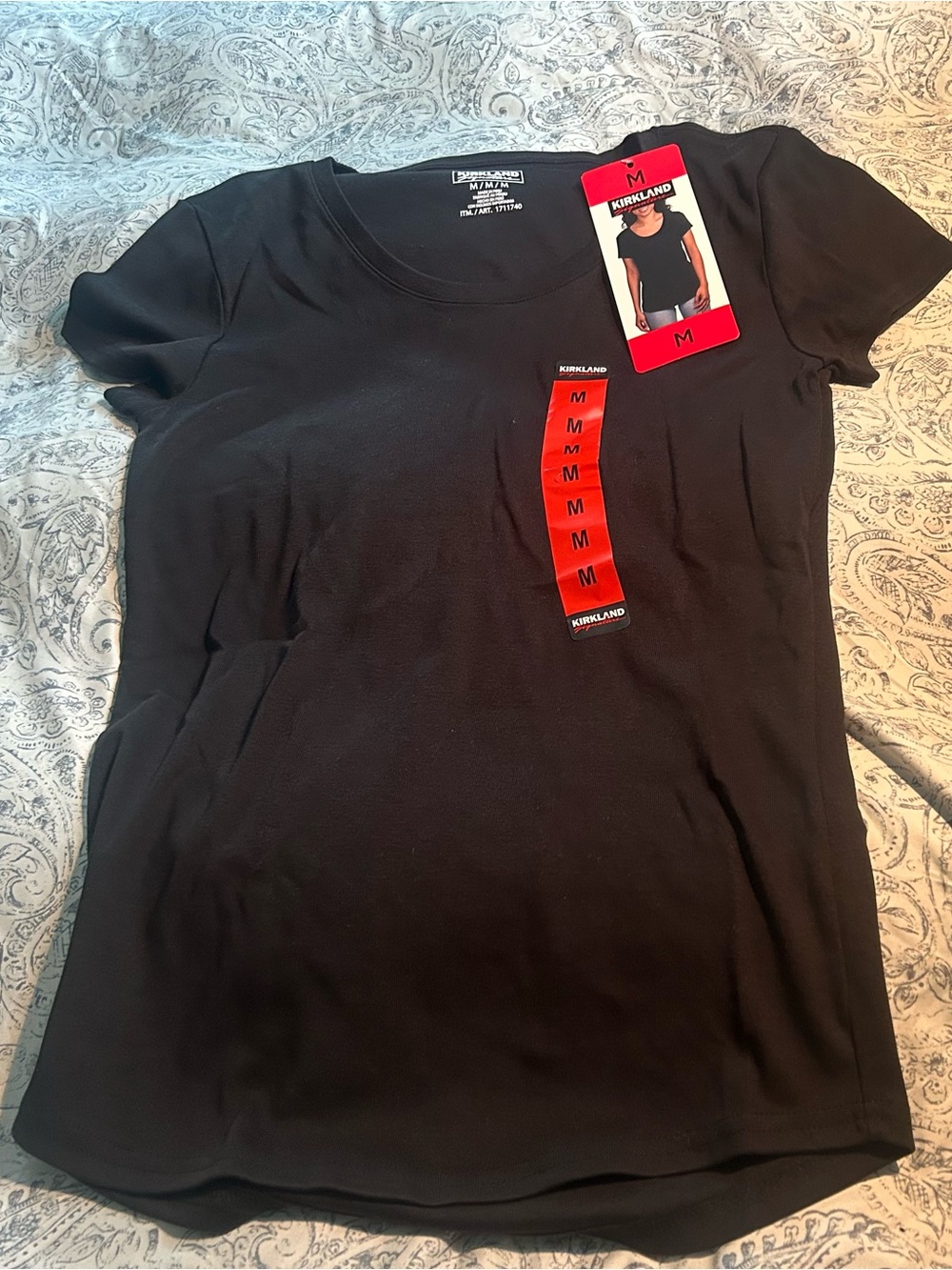 Kirkland Signature Black Scoop Neck Short Sleeve Tee